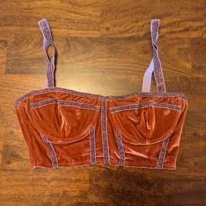 For Love & Lemons Sparkling Velvet Bustier Size S (32 C)